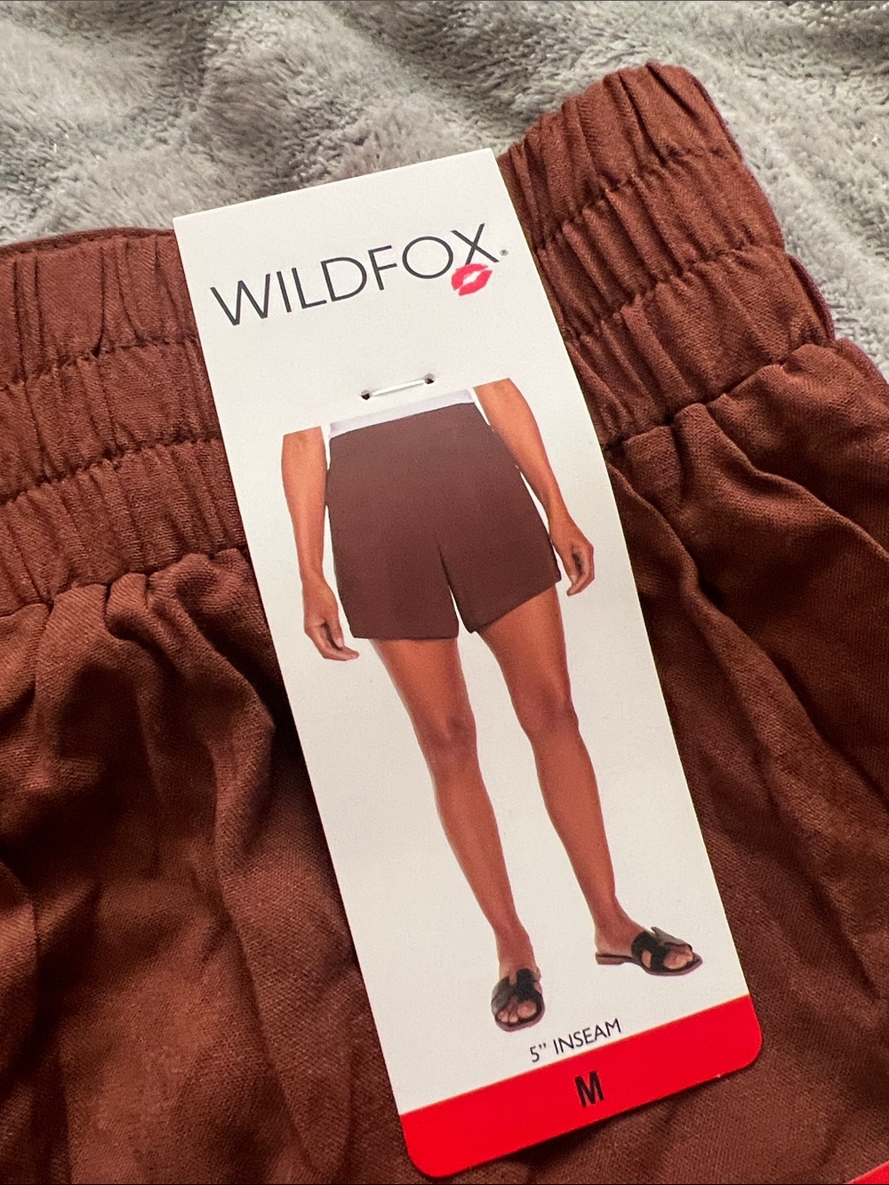 Wildfox Brown Elastic-Waist Athletic Shorts